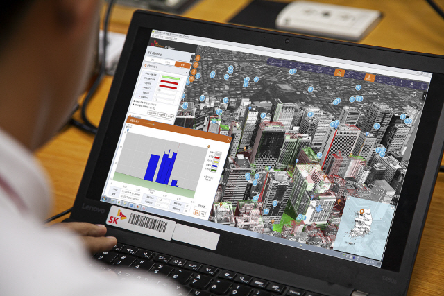 SK텔레콤이 자체 개발한 3D 네트워크 설계 시스템/사진제공=SK텔레콤
