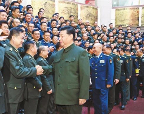 군사 관련 전국 대학 총장 합동 훈련에 참석한 시진핑 중국 국가 주석./인민일보 캡처