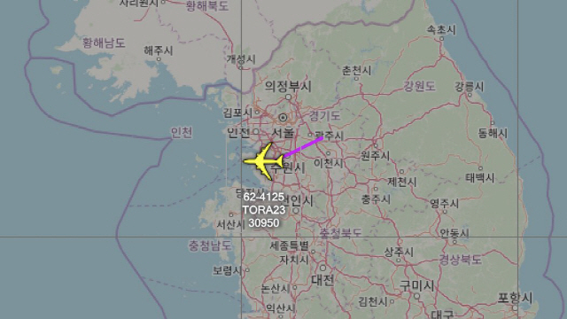 RC-135W(리벳 조인트) 비행 경로. /에어크래프트 스폿 트위터 캡처