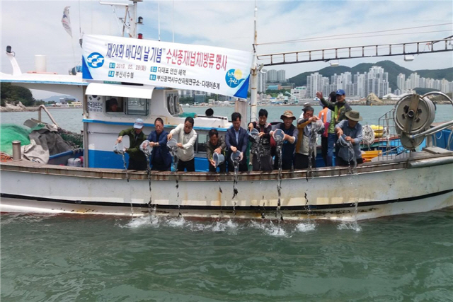 부산시가 올해 수산종자 1,685만여 마리를 연안에 방류했다./사진제공=부산시