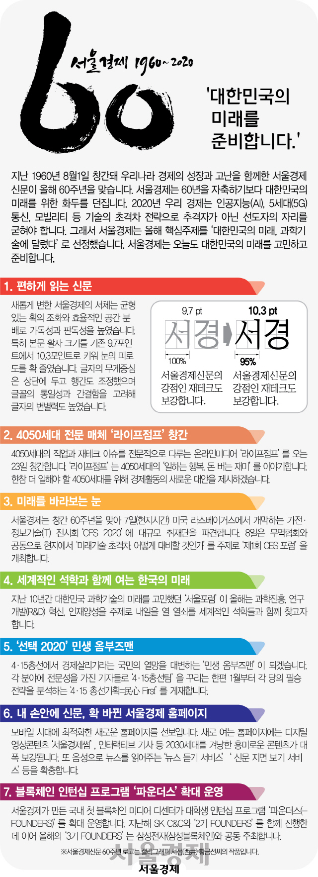 [알립니다] 서울경제 창간 60년...대한민국의 미래를 준비합니다