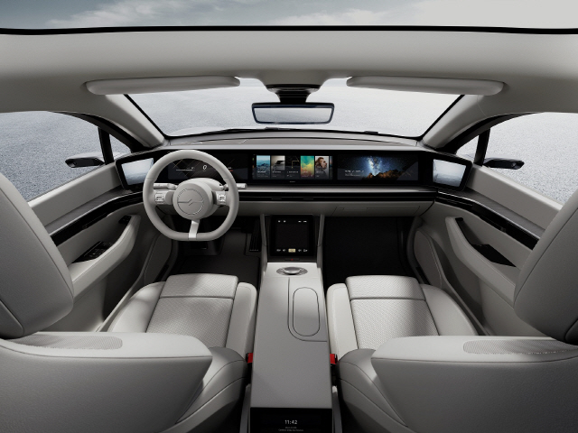 소니가 ‘CES 2020’에서 공개한 차량 프로토타입 ‘비전 S’ 내부. /사진제공=소니