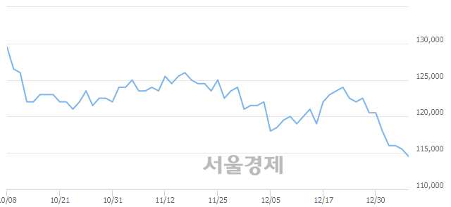 <유>현대차, 장중 신저가 기록.. 115,000→114,000(▼1,000)