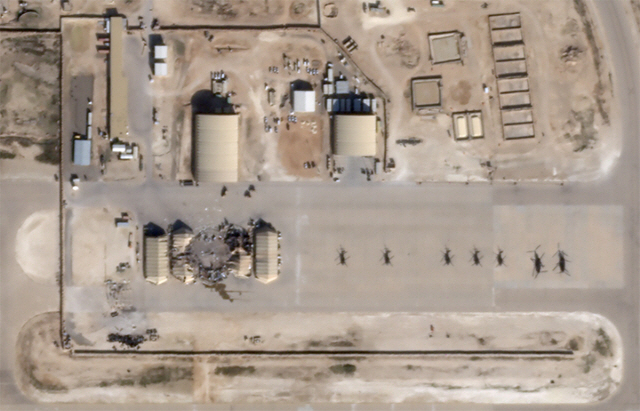 이란 미사일 떨어진 미군기지 '위성사진' 공개…최소 세 곳은 격납고