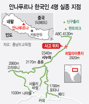 2016A29 안나푸르나 한국인 4명 실종 지점(16판)