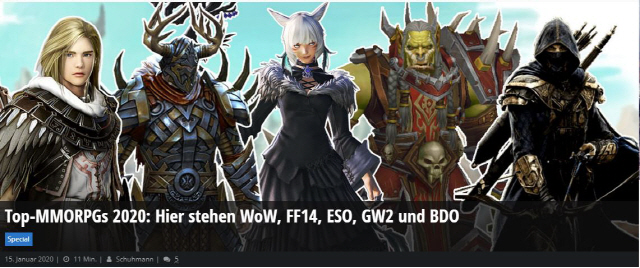 독일 매체 ‘마인-MMO’가 선정한 2020년 MMORPG 톱5에 선정된 펄어비스의 ‘검은사막’/사진제공=펄어비스