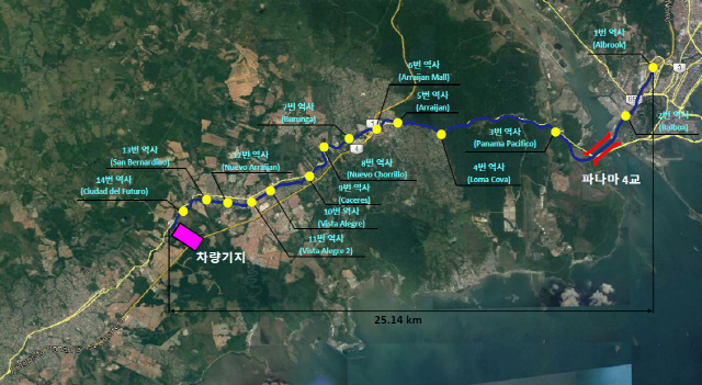파나마 메트로 3호선 프로젝트의 위치도. /제공=현대건설