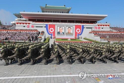북한이 정권수립 70주년(9·9절)을 맞아 2018년 9월 9일 평양 김일성광장에서 진행했던 열병식 장면. /연합뉴스