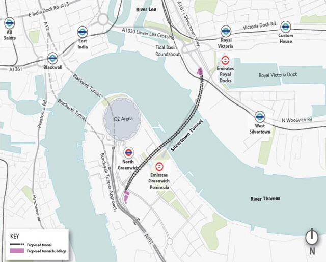 영국 실버타운 터널(Silvertown Tunnel) 프로젝트 위치도 /사진제공=SK건설