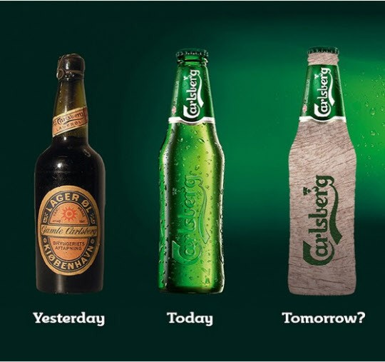 칼스버그가 조만간 종이로 만든 맥주병을 선보인다. 칼스버그의 맥주병 이미지. /칼스버그 페이스북