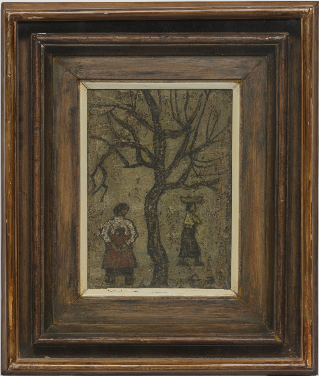 박수근이 1950년대 중반에 그린 ‘나무와 두 여인’ /사진제공=박수근미술관