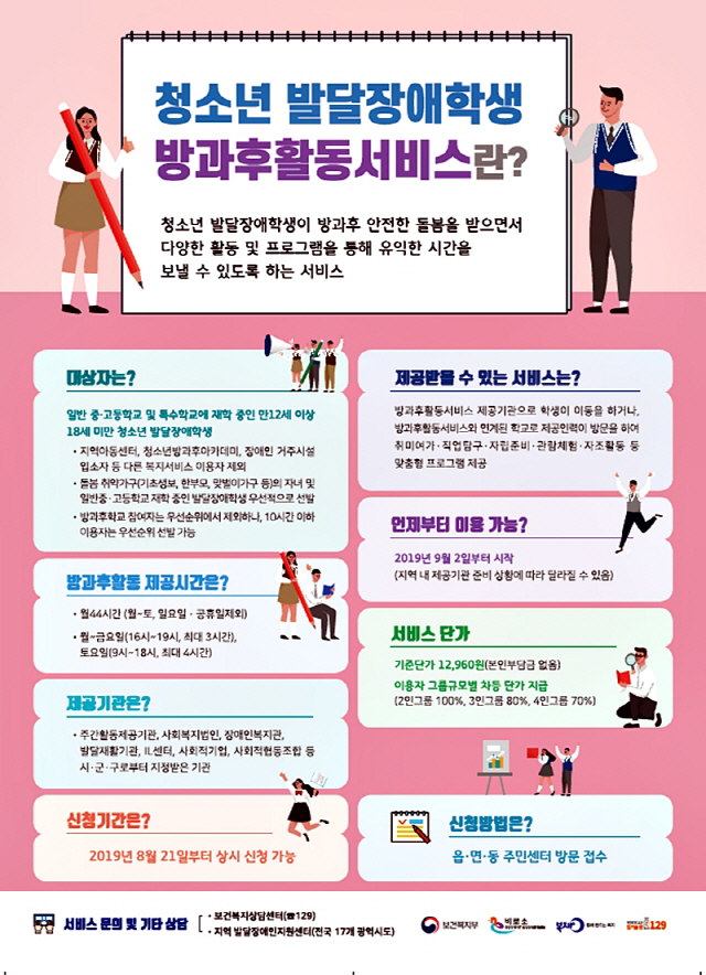 청소년 발달장애학생 방과후활동 서비스 포스터./사진제공=서울시