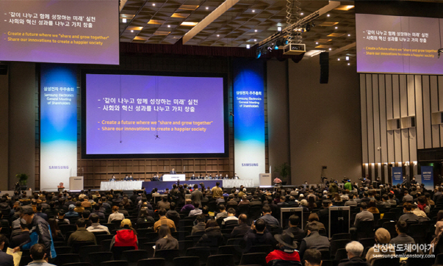 지난 18일 수원컨벤션센터에서 개최된 삼성전자 주주총회.