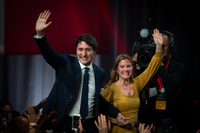 쥐스탱 트뤼도(왼쪽) 캐나다 총리의 부인인 소피 그레고어 여사./AFP연합뉴스