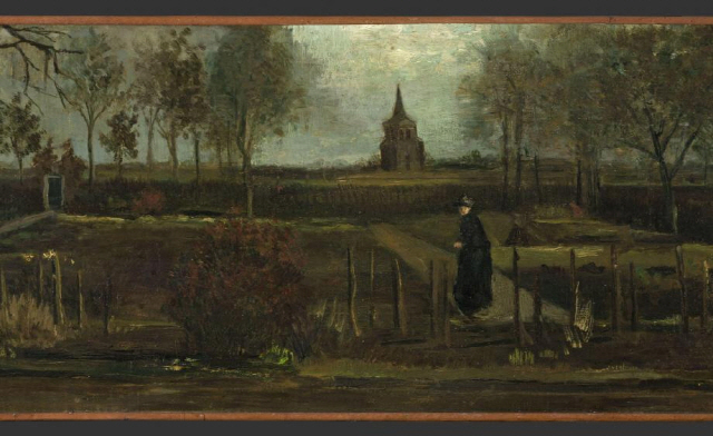 네덜란드의 박물관에서 30일 도난당한 빈센트 반 고흐의 1884년작 ‘봄 뉘넌의 목사관 정원’ /사진출처=Gronginger Museum