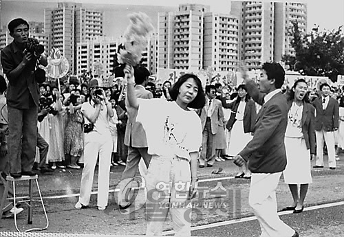 1989년 6월 평양 세계청년학생축전에 참석한 임수경 전 의원. /연합뉴스