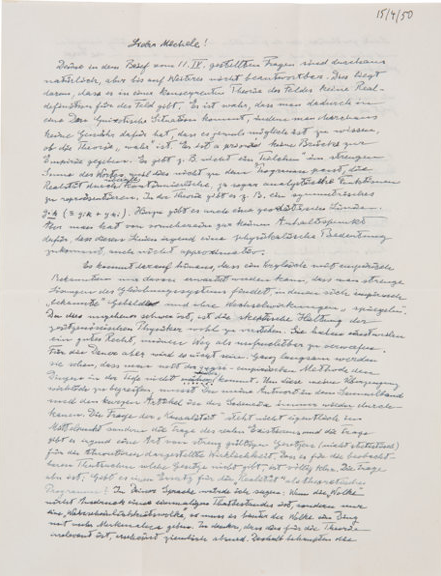 알버트 아인슈타인이 1950년 작성한 편지 /헤리티지 옥션(HA) 홈페이지 캡처