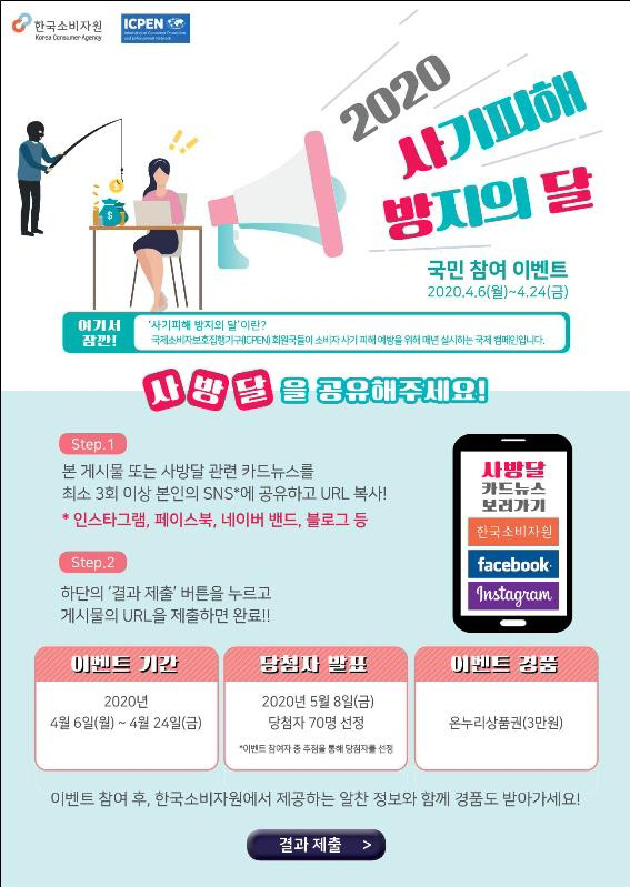 ‘사기피해 방지의 달 국제 캠페인’ 포스터./사진제공=한국소비자원