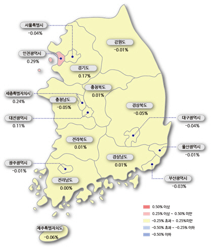 서울 절반이 집값 '마이너스'…14개區 매매가 하락