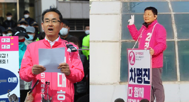 ‘막말 논란’으로 통합당에서 제명된 김대호(왼쪽) 후보와 탈당이 권유된 차명진 후보./서울경제DB