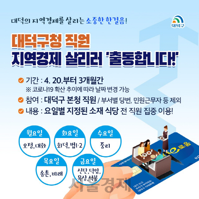 대전 대덕구가 지역경제를 살리기 위해 추진할 소비촉진 운동을 홍보하기 위해 제작한 카드뉴스. 사진제공=대덕구