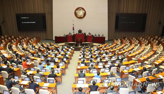 지난 1월 국회에서 열린 본회의에서 검경수사권 조정을 담은 형사소송법 개정안이 본회의에 상정되고 있다./연합뉴스