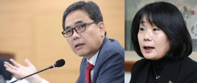 곽상도 미래통합당 의원(왼쪽), 윤미향 더불어시민당 비례대표 당선인. /연합뉴스