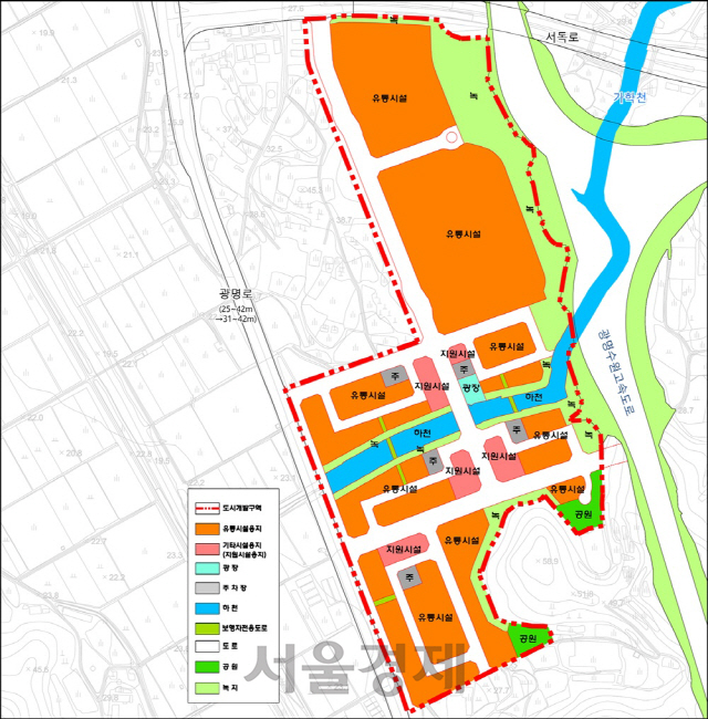 광명복합유통단지 토지이용계획도./사진제공=경기도