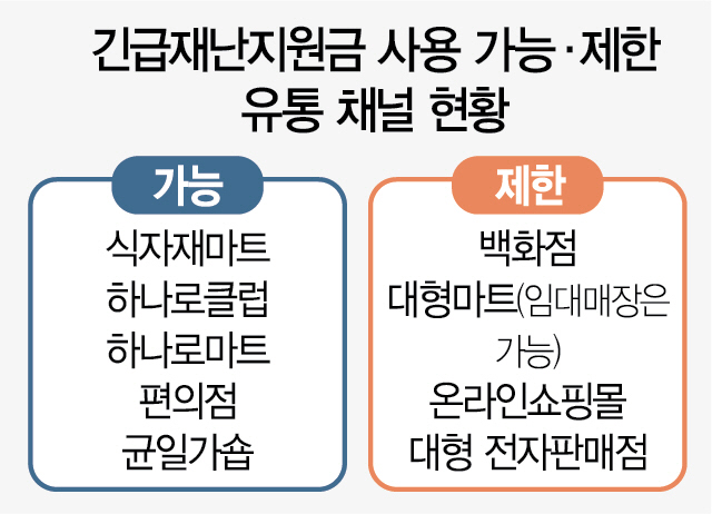 2115A19 긴급재난지원금 사용 가능·제한