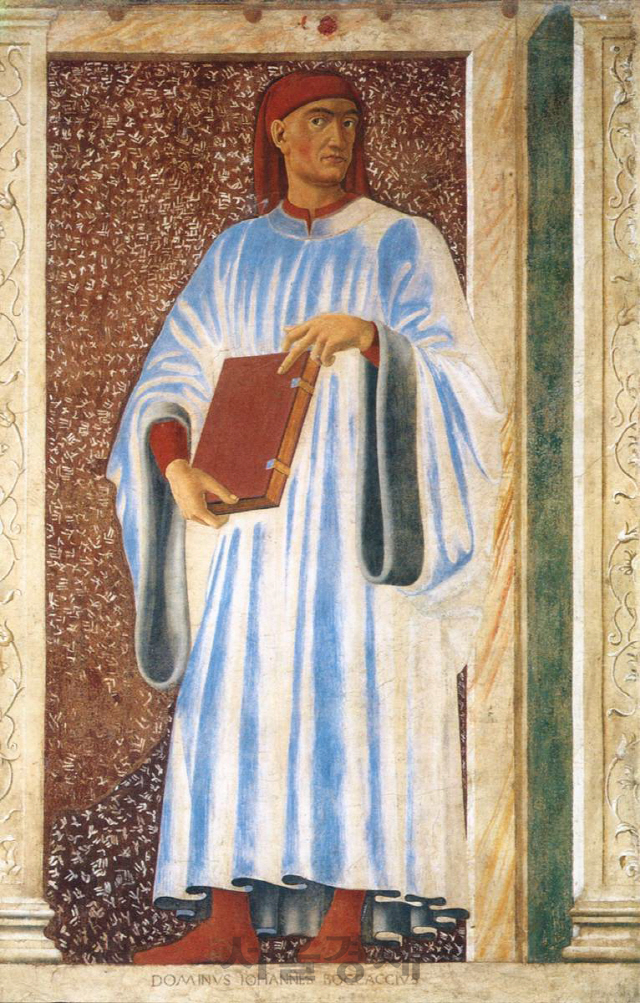 이탈리아 화가 안드레아 델 카스타뇨가 그린 이탈리아의 시인 겸 학자이자 ‘데카메론’의 저자로 가장 유명한 조반니 보카치오의 초상화.