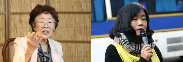 이용수 할머니(왼쪽), 윤미향 더불어민주당 비례대표 당선인. /연합뉴스, 윤미향 페이스북