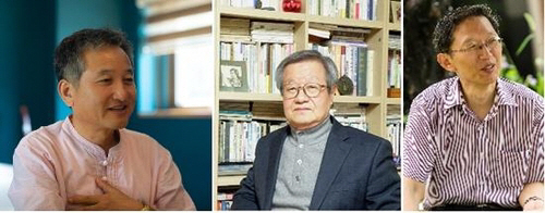 왼쪽부터 함민복·박시교 시인, 이승하 교수/사진제공=만해사상실천선양회