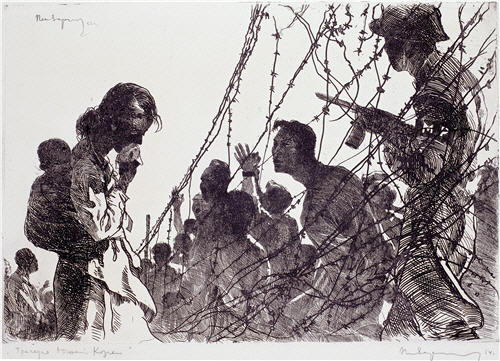 변월룡 작가의 ‘조선분단의 비극’, 1962년작, 종이에 에칭, 44×64cm, 국립현대미술관 소장