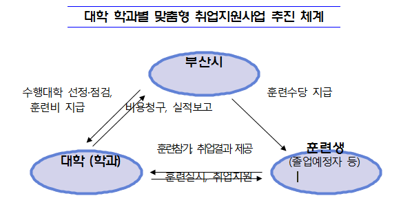 대학 학과별 맞춤형 취업지원사업 추진 체계./사진제공=부산시