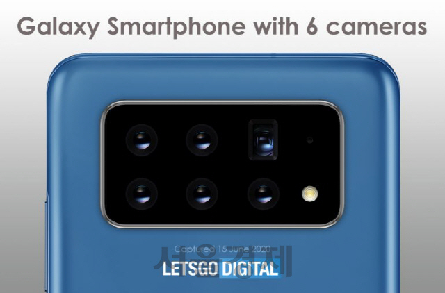6개 카메라가 탑재된 삼성전자 스마트폰 렌더링 이미지/사진제공=렛츠고디지털