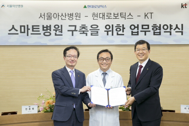 KT-아산병원-현대로보틱스 ‘스마트병원 구축’ 협약