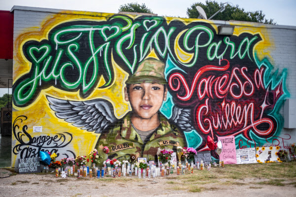 6일(현지시간) 미 텍사스주 오스틴에 바네사 기옌을 추모하는 벽화가 그려져있다. /AFP연합뉴스