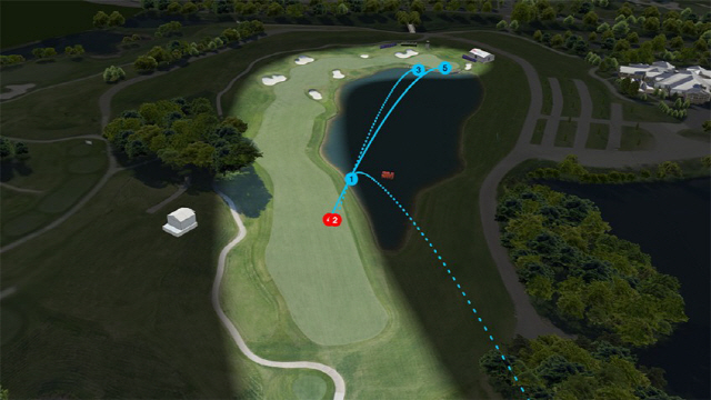배상문의 18번홀(파5) 파 기록 상황. ①티샷 물에 빠짐 ③1벌타 후 물에 빠짐 ⑤1벌타 후 홀인  /PGA투어 홈페이지