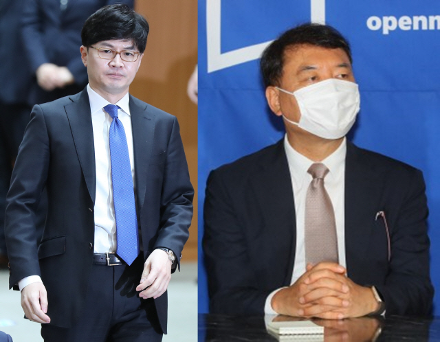 한동훈 검사장(왼쪽), 오른쪽은 황희석 열린민주당 최고위원. /연합뉴스
