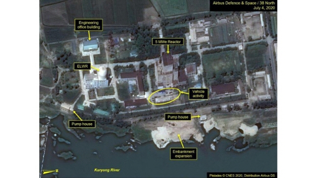지난달 28일 북한 영변 핵시설 활동 정황이 포착된 위성사진./38노스 홈페이지 캡처