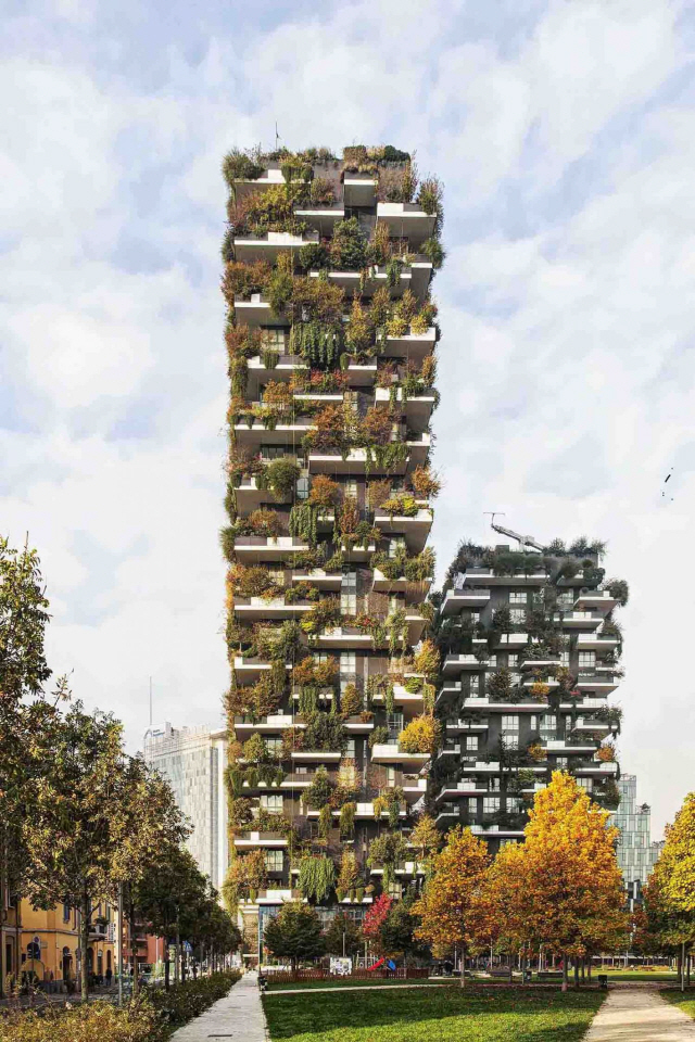 이탈리아 건축가 스테파노 보에리가 설계한 밀라노의 ‘수직 숲’ 아파트. /사진=스테파노 보에리 공식 홈페이지