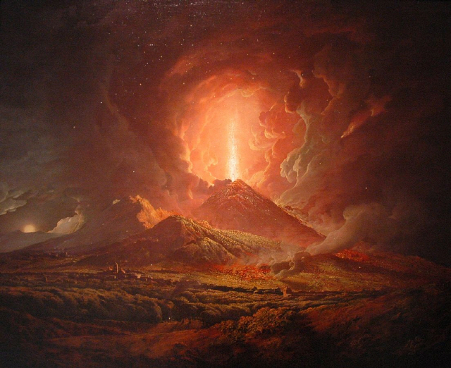 헌팅턴도서관이 소장 중인 영국화가 조지프 라이트의 1776년작 베수비어스 화산 폭발. /위키피디아