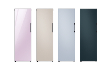 유럽시장 공략에 나서는 삼성전자 비스포크 냉장고. 현지 시장에 맞춰 1도어에 4가지 패널 색상이 먼저 출격한다./사진제공=삼성전자