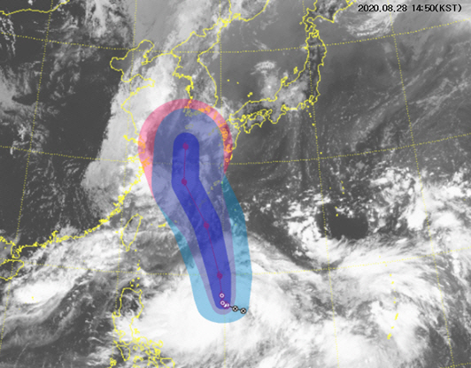 태풍 마이삭 예상 이동경로./기상청 자료