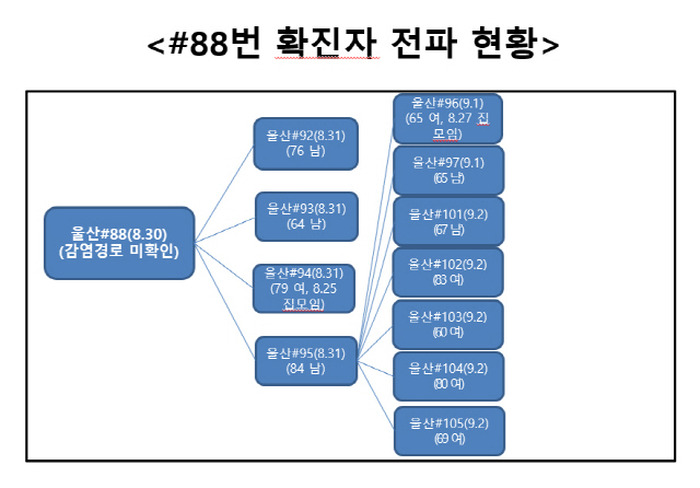 울산 화투모임 확진자 현황