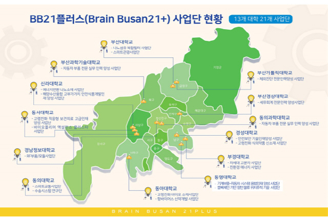 BB21+(Brain Busan21플러스) 사업단 현황./사진제공=부산시