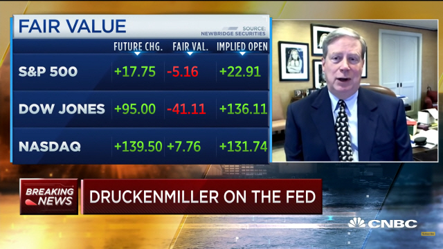 헤지펀드 업계의 전설인 스탠리 드러켄밀러조차 단기간에 증시가 어디로 갈지 자신도 모른다고 했다. 어떻게 보면 가장 솔직한 답변일 수도 있겠다. /CNBC 화면캡처