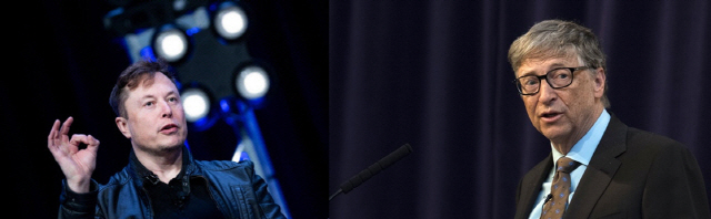 엘론 머스크 테슬라 CEO와 빌 게이츠 마이크로소프트 창업자 /AFP연합뉴스