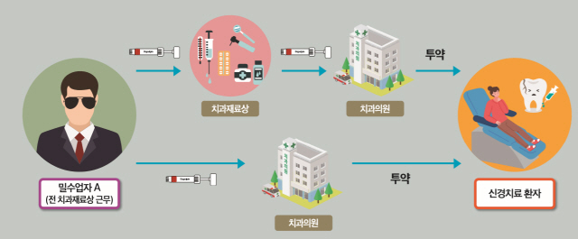 불법의료약제 디펄핀 국내 유통 개요도./사진제공=부산본부세관