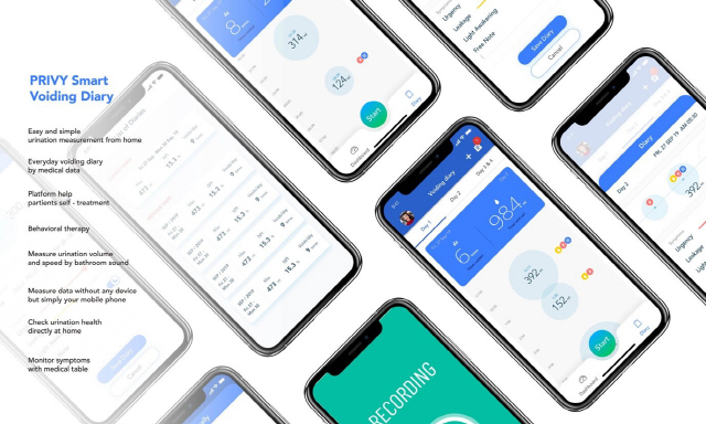 프리비 스마트폰 어플리케이션 화면. 디지털 배뇨일지 프리비는 환자들이 스마트폰 어플리케이션을 이용해 쉽게 배뇨기록을 입력할 수 있도록 돕는다. /그림=UNIST